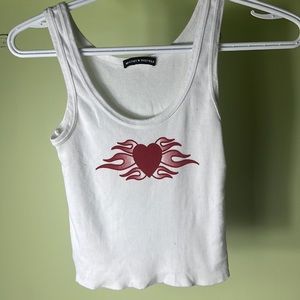Brandy Melville heart crop tank one size 🤍